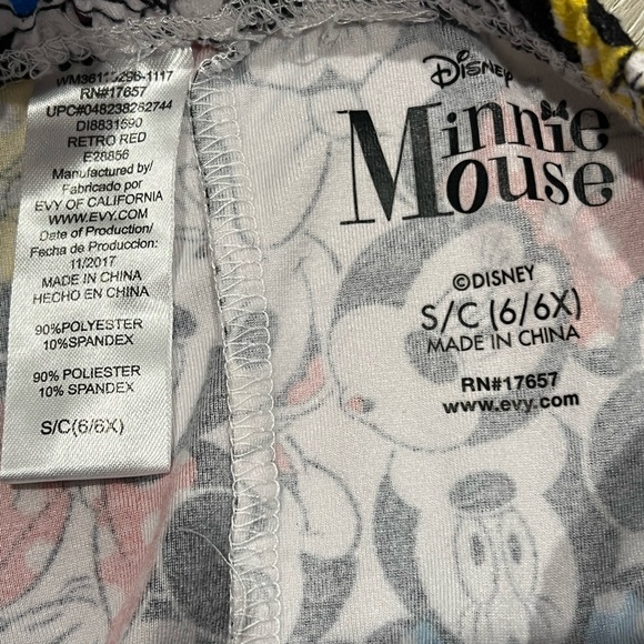 Disney Minnie Mouse Multi-Color Bow Print Leggings | Size 6 (6X) - Picture 2 of 2